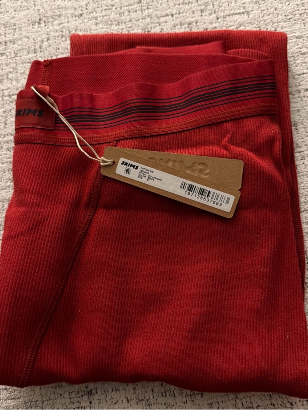 SKIMS Ribbed Red Lounge Leggings